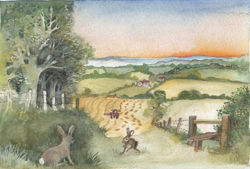 Two hares & harvest