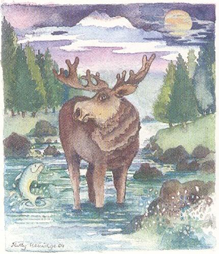 Moose, moon, mist & salmon