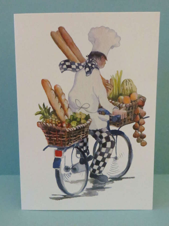 Chef on a bicycle