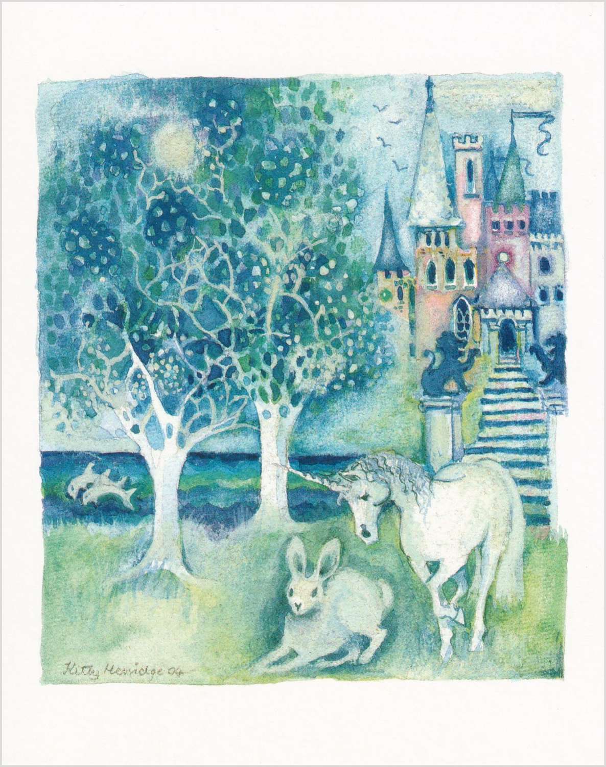 Unicorn, dolphins & hare