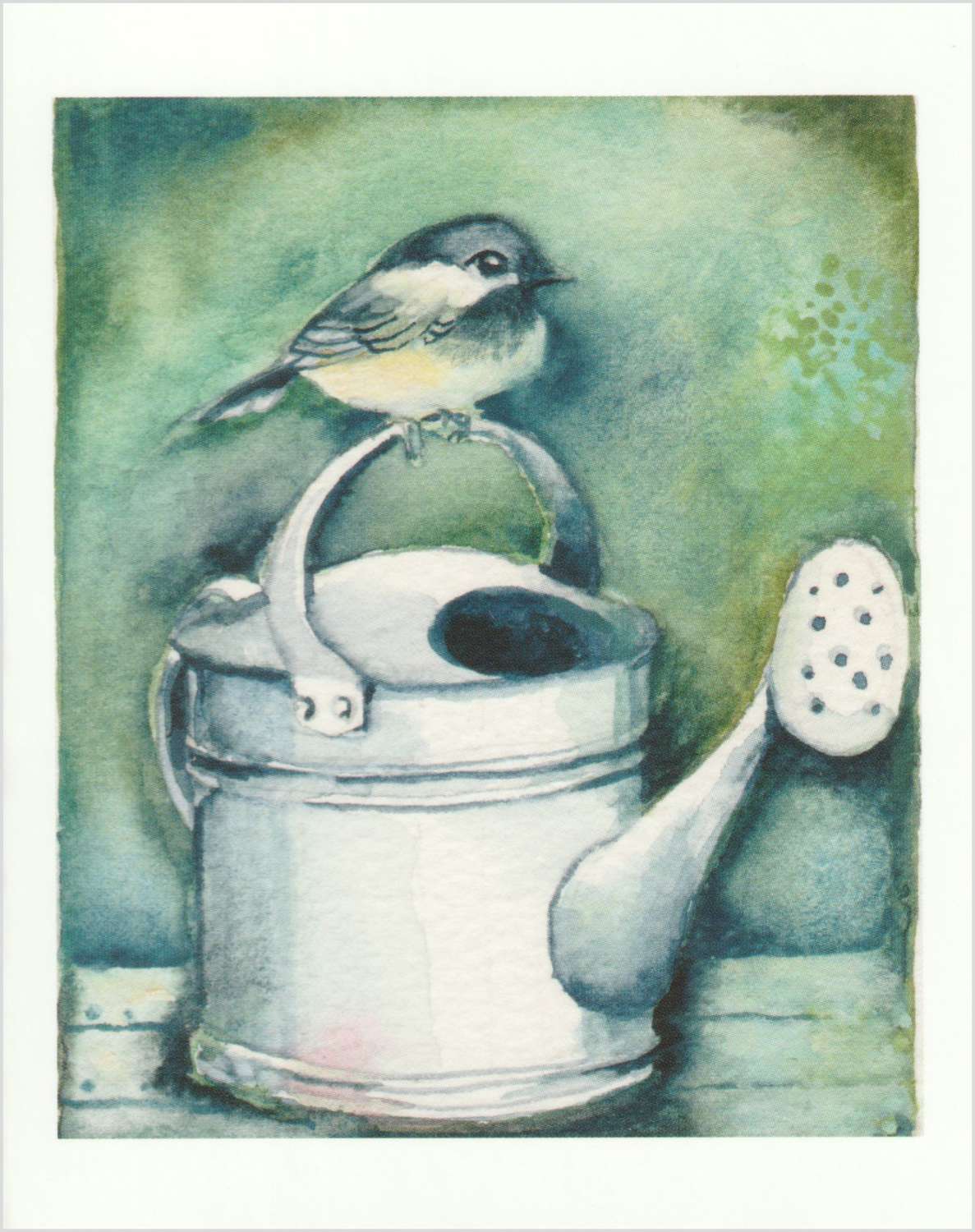 Bird on a watering can