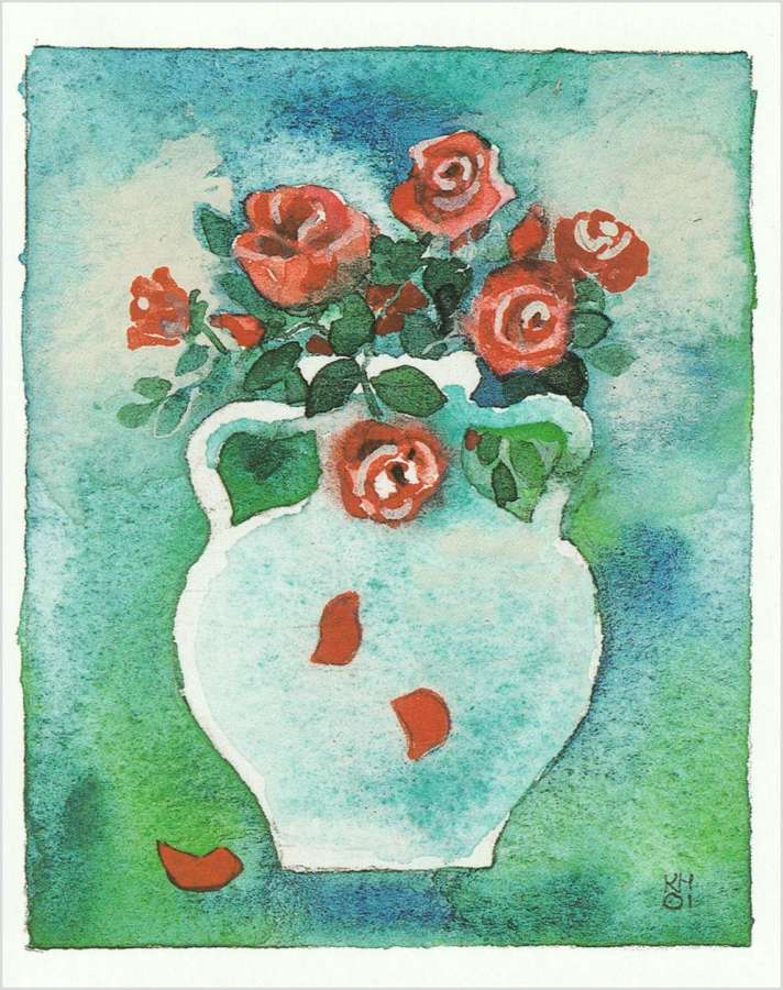 Greek urn & roses
