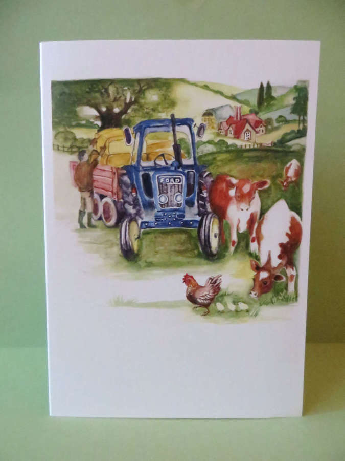 Ford tractor & calves