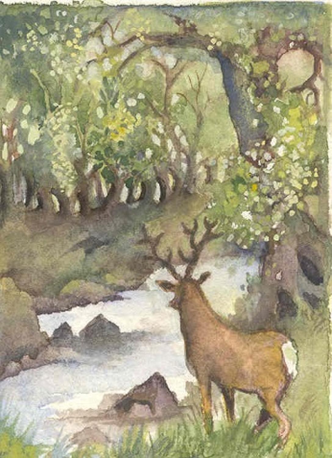 Stag in wood