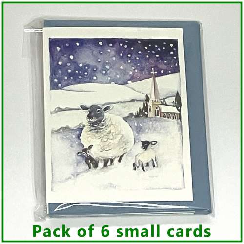 Ewe & lambs in the snow