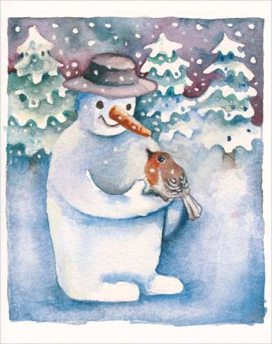 Snowman & robin