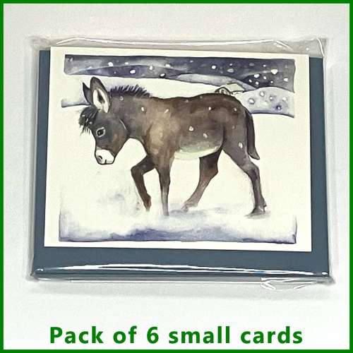 Donkey in the snow